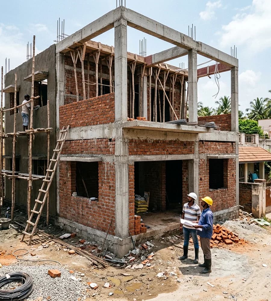 Active residential house construction project in Tamil Nadu by SCE Developers